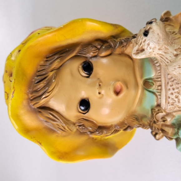 Vintage Boy & Dog , Girl & Cat Figurine 1974 Unversal Statury Corp - Picture 8 of 17